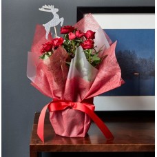 Gift Wrapped Red Rose