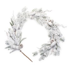Garland Snowy Pine 5.5'L Plastic
