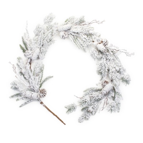 Garland Snowy Pine 5.5'L Plastic
