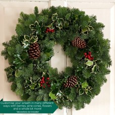Real Noble Fir Wreath (12
