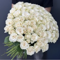 101 white imported roses