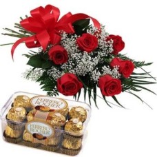 6 Red Roses, Gypso And 20 Ferrero Rocher (Standard)