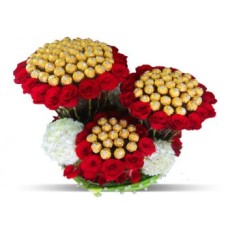 Red Roses, Hydrangea And Chocolates