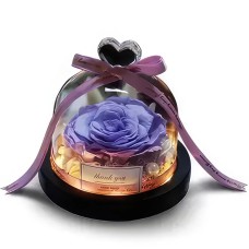 Purple Preserved Rose Glass Enclosure