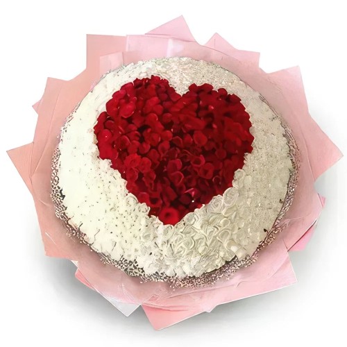 Handpicked white and Red Roses Bouquet