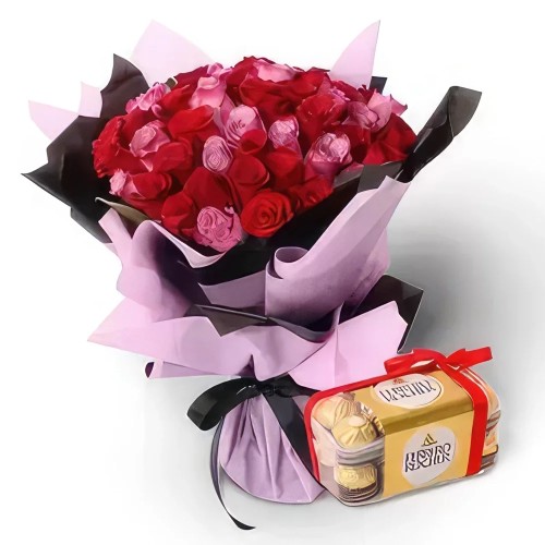 Crimson Harmony Lavender Bouquet