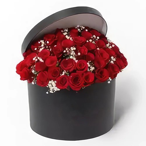 Roses & Gypso Filled Round Keepsake