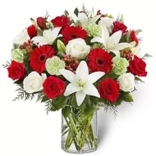 Red and White Flower Vase