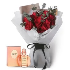 Dazzling Roses Bouquet with Christian Dior's Perfume