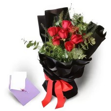 Greeting Card and Romantic Floral Ensemble