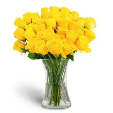 Cheerful Yellow Roses Vase Arrangement