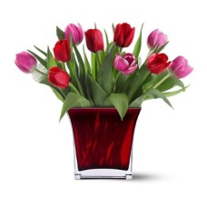 Bouquet Of Flowers "Red-Pink Sunset"