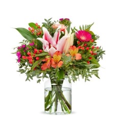 Lily and carnations mourning bouquet (Small)