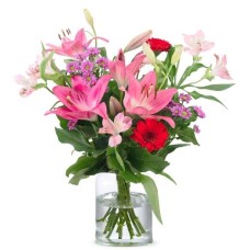 Pink bouquet + plush (Small)