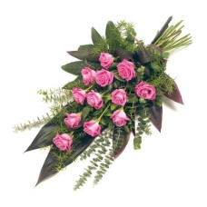 Funeral bouquet with pink and white roses (Large)