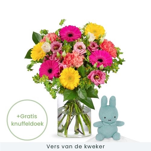 Purple bouquet + plush (Small)
