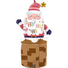 Santa In Chimney Floor Standing Balloon