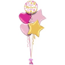 Happy Mothers Day Pink and Gold Dots