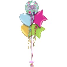 Happy Birthday Floral Swan