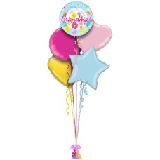 Happy Birthday Grandma Blue Floral