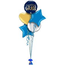 Grad Blue and Gold Script
