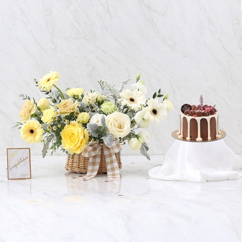 Combo Set(Flower Basket And Cake)