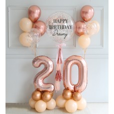 Set balloon number color rose gold