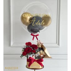 Red Rose Fizz Festivity Balloon Gift Set