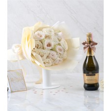 Combo Set (White Flower Bouquet & Prosecco)