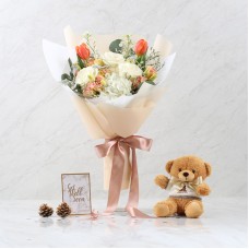 Combo Set(Flower Bouquet and Teddy Bear)