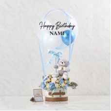 Combo Set(Flower Box, Chocolate, Teddy Bear And Balloon)