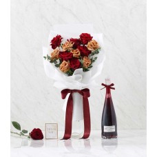Wine & Red Flower Combo