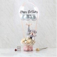 Combo Set(Flower Box, Teddy Bear And Balloon)