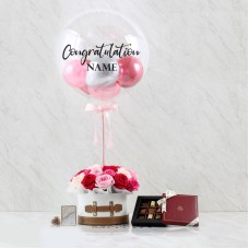 Combo Set(Flower Box, Chocolate And Balloon)