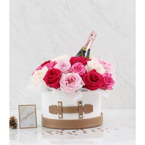 Moet Mini & Blush Bloom Gift