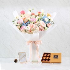 Combo Set(Chocolate And Flower Bouquet)