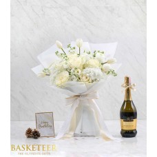 Wine & White Bouquet Combo
