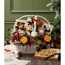 Wine & Delightful Holiday Treats Gift Basket