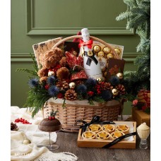 Holiday Wine and Sweet Treat Basket