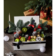 Joyful Wine and Orchard Treats Basket