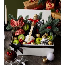Festive Wine and Treats Gift Box