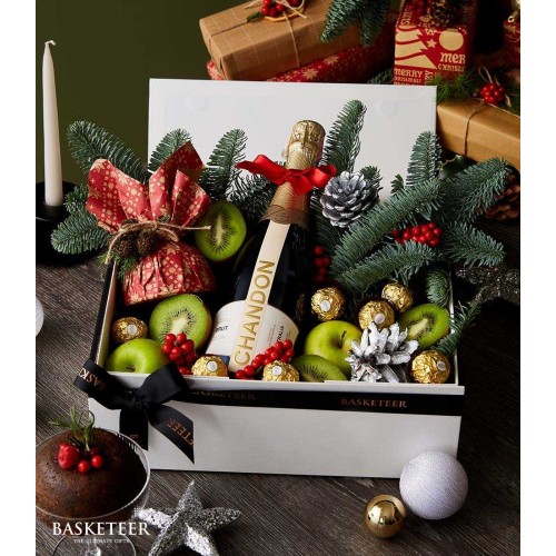 Festive Wine and Treats Gift Box