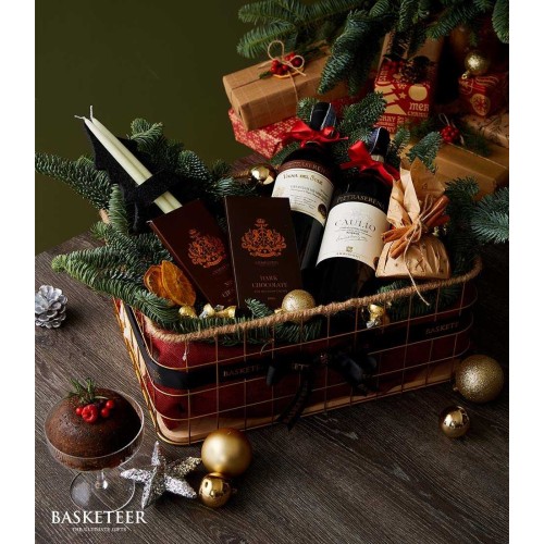 Festive Chocolate and Treats Gift Basket