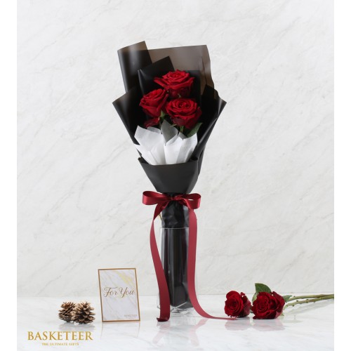 Flame of Love Roses Bouquet