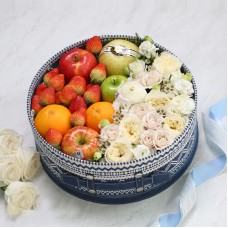 Mixed Fruit And Flower Gift Basket