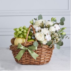Wonder Fruits With Flowers Basket