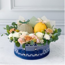 Mixed Melon & Flower Basket