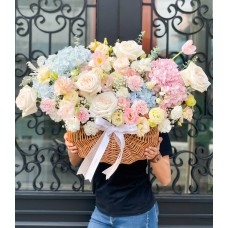 Gentle Sweet Hues Flowers Basket