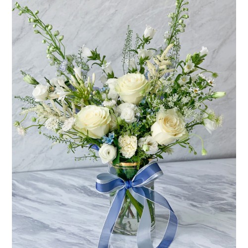 Flower In Vase White Tone
