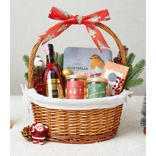 Holiday Spirits With Confections Gift Basket